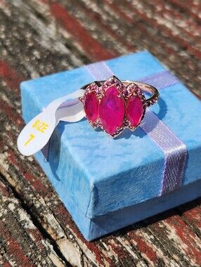 Bomb Party Pink Marquise Stone Ring in Rose Gold Size 7 New